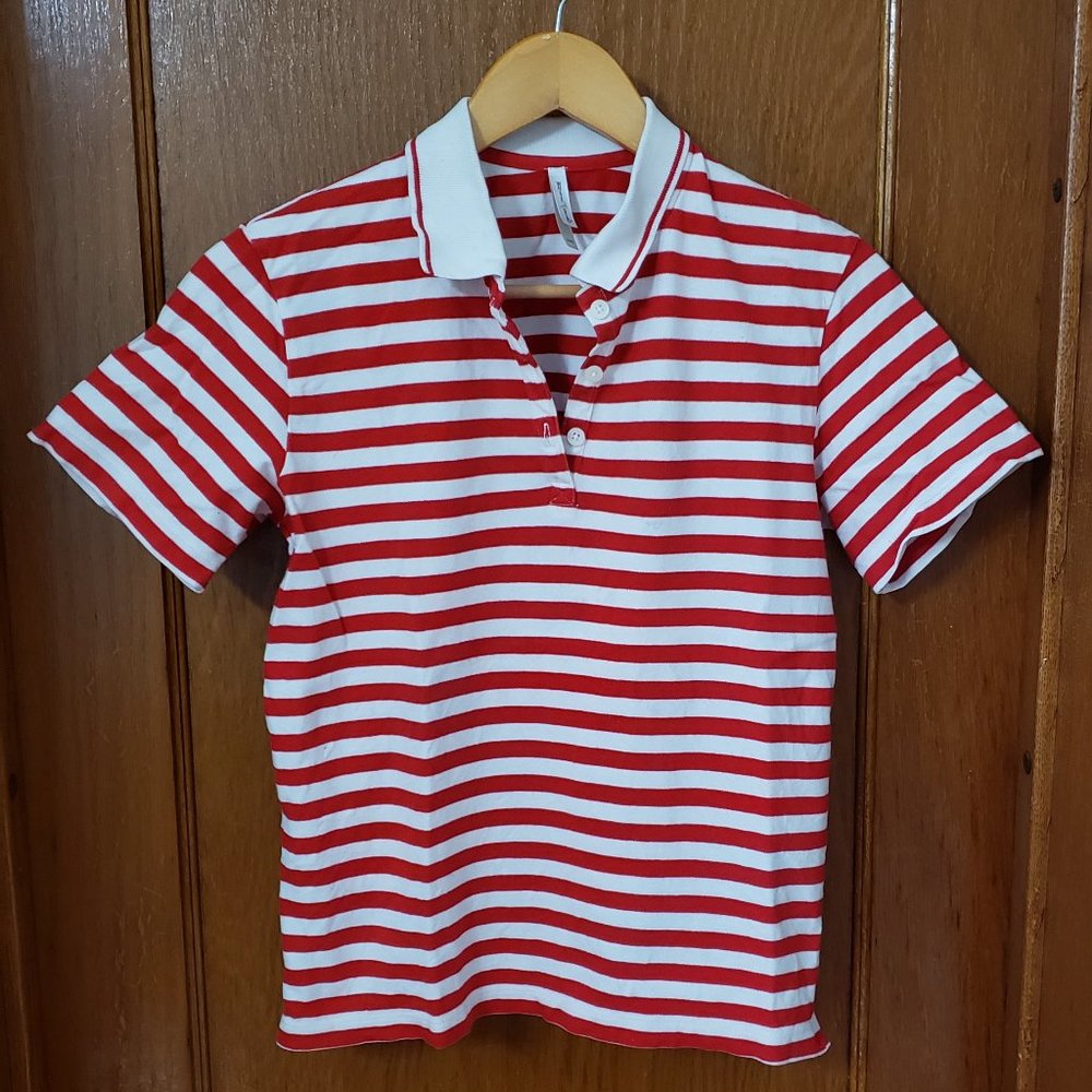 White Stag vintage red and white polo